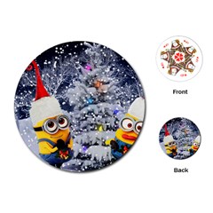 Minions Christmas, Merry Christmas, Minion Christmas Playing Cards Single Design (round) by nateshop