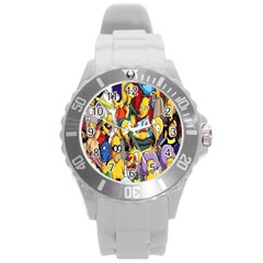 The Simpsons, Cartoon, Crazy, Dope Round Plastic Sport Watch (l) by nateshop