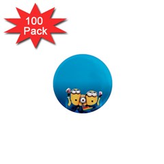 Minions, Blue, Cartoon, Cute, Friends 1  Mini Magnets (100 Pack)  by nateshop