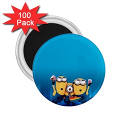 Minions, Blue, Cartoon, Cute, Friends 2 25  Magnets (100 Pack)  by nateshop