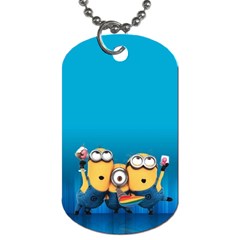 Minions, Blue, Cartoon, Cute, Friends Dog Tag (one Side) by nateshop