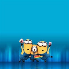 Minions, Blue, Cartoon, Cute, Friends Play Mat (square) by nateshop