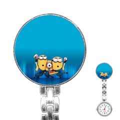 Minions, Blue, Cartoon, Cute, Friends Stainless Steel Nurses Watch by nateshop