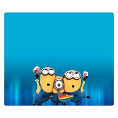 Minions, Blue, Cartoon, Cute, Friends Two Sides Premium Plush Fleece Blanket (small)