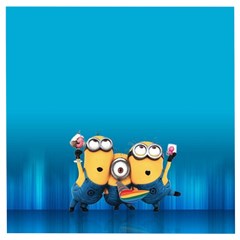 Minions, Blue, Cartoon, Cute, Friends Wooden Puzzle Square by nateshop