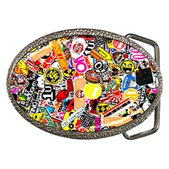 Sticker Bomb, Art, Cartoon, Dope Belt Buckles