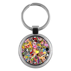 Sticker Bomb, Art, Cartoon, Dope Key Chain (round) by nateshop