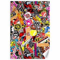 Sticker Bomb, Art, Cartoon, Dope Canvas 12  X 18  by nateshop