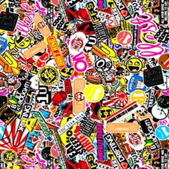 Sticker Bomb, Art, Cartoon, Dope Play Mat (square) by nateshop