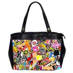 Sticker Bomb, Art, Cartoon, Dope Oversize Office Handbag (2 Sides) by nateshop