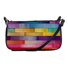 Rainbow Wood Shoulder Clutch Bag by zappwaits