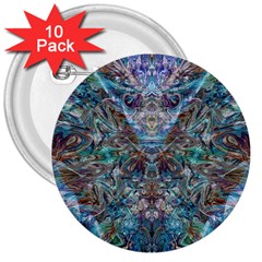 Scary Face Pour 3  Buttons (10 Pack)  by kaleidomarblingart