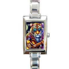 Tiger Rockingstar Rectangle Italian Charm Watch