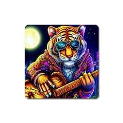 Tiger Rockingstar Square Magnet