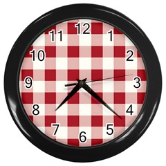 Gingham - 4096x4096px - 300dpi14 Wall Clock (black) by EvgeniaEsenina