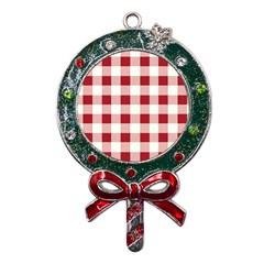 Gingham - 4096x4096px - 300dpi14 Metal X mas Lollipop With Crystal Ornament by EvgeniaEsenina