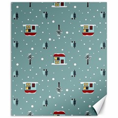 Seamless Pattern With Festive Christmas Houses Trees In Snow And Snowflakes Canvas 8  x 10 