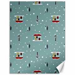 Seamless Pattern With Festive Christmas Houses Trees In Snow And Snowflakes Canvas 12  x 16 