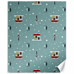 Seamless Pattern With Festive Christmas Houses Trees In Snow And Snowflakes Canvas 16  x 20 