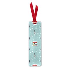 Seamless Pattern With Festive Christmas Houses Trees In Snow And Snowflakes Small Book Marks