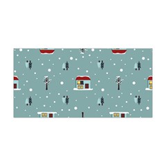 Seamless Pattern With Festive Christmas Houses Trees In Snow And Snowflakes Yoga Headband by Grandong