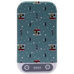 Seamless Pattern With Festive Christmas Houses Trees In Snow And Snowflakes Sterilizers