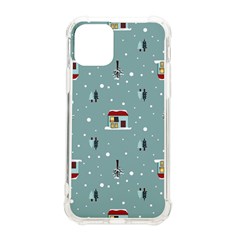 Seamless Pattern With Festive Christmas Houses Trees In Snow And Snowflakes iPhone 11 Pro 5.8 Inch TPU UV Print Case