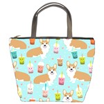 Welsh Corgis Dog Boba Tea Bubble Tea Cute Kawaii Bucket Bag Front