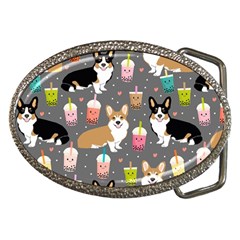 Welsh Corgi Dog Boba Tea Bubble Kawaii Belt Buckles by Grandong