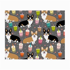 Welsh Corgi Dog Boba Tea Bubble Kawaii Small Glasses Cloth (2 Sides) by Grandong