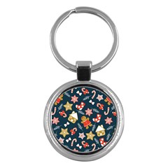 New Year Christmas Winter Pattern Key Chain (round) by Grandong