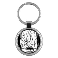 Mutant Monster Head Isolated Drawing Poster Key Chain (round) by dflcprintsclothing