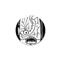 Mutant Monster Head Isolated Drawing Poster Golf Ball Marker (4 Pack) by dflcprintsclothing