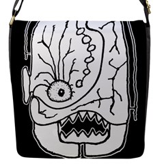 Mutant Monster Head Isolated Drawing Poster Flap Closure Messenger Bag (s)