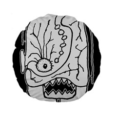 Mutant Monster Head Isolated Drawing Poster Standard 15  Premium Flano Round Cushions by dflcprintsclothing