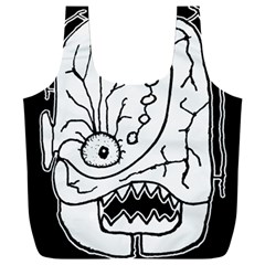 Mutant Monster Head Isolated Drawing Poster Full Print Recycle Bag (xxxl) by dflcprintsclothing