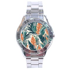 Colorful Tropical Leaf Stainless Steel Analogue Watch by Jack14