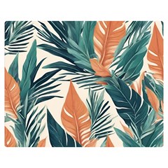 Colorful Tropical Leaf Premium Plush Fleece Blanket (medium) by Jack14