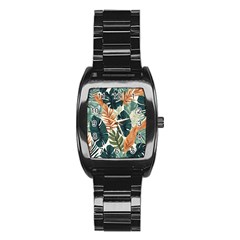 Tropical Leaf Stainless Steel Barrel Watch by Jack14