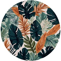 Tropical Leaf Uv Print Round Tile Coaster by Jack14