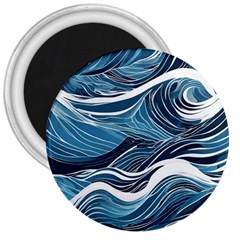 Abstract Blue Ocean Wave 3  Magnets