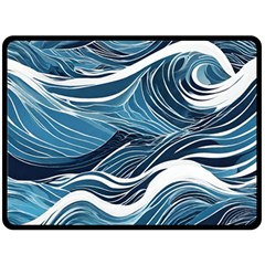 Abstract Blue Ocean Wave Fleece Blanket (large) by Jack14