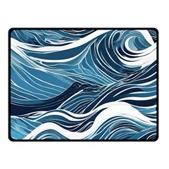 Abstract Blue Ocean Wave Fleece Blanket (small) by Jack14