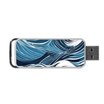 Abstract Blue Ocean Wave Portable USB Flash (One Side) Front