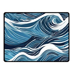 Abstract Blue Ocean Wave Two Sides Fleece Blanket (small) by Jack14