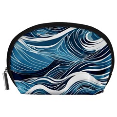 Abstract Blue Ocean Wave Accessory Pouch (large) by Jack14