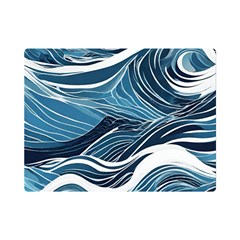 Abstract Blue Ocean Wave Premium Plush Fleece Blanket (mini) by Jack14