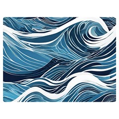 Abstract Blue Ocean Wave Two Sides Premium Plush Fleece Blanket (extra Small) by Jack14