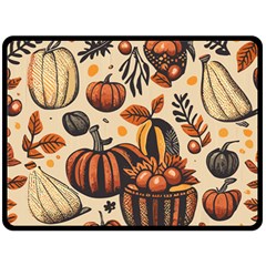 Thanksgiving Pattern Two Sides Fleece Blanket (large) by Valentinaart