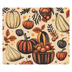 Thanksgiving Pattern Premium Plush Fleece Blanket (small) by Valentinaart